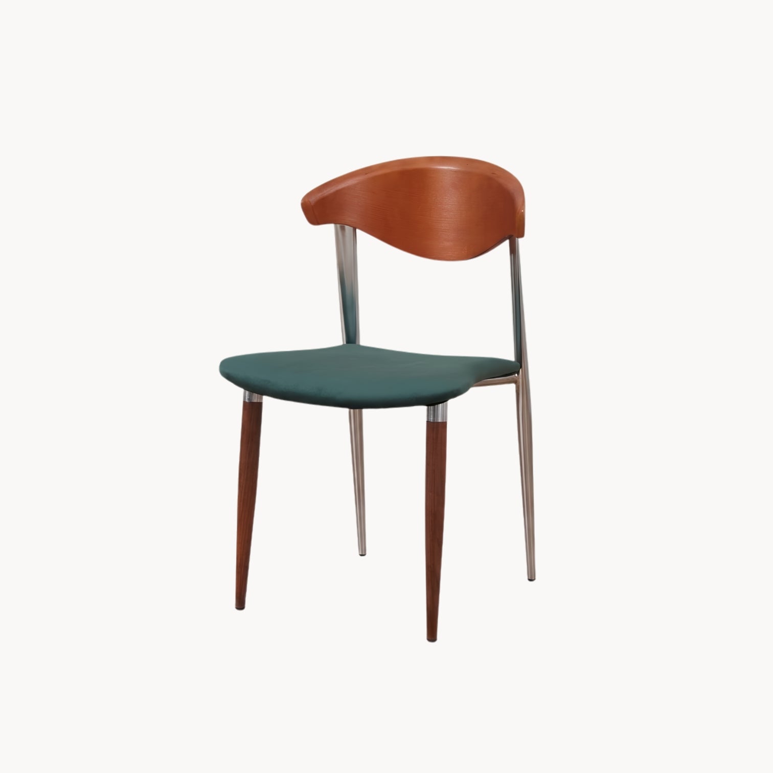 Mid-Century Modern Massief Houten Eetkamerstoel
