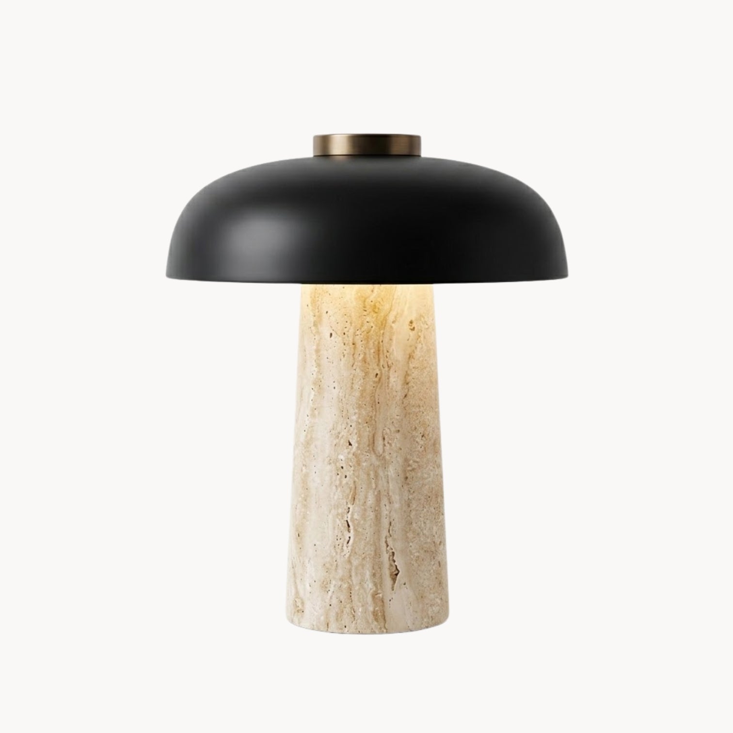 Portable Travertine Mushroom Bedside Table Lamp
