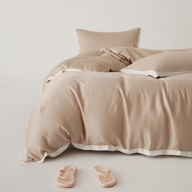 Premium Tencel Bedding Set with Elegant Patchwork Look