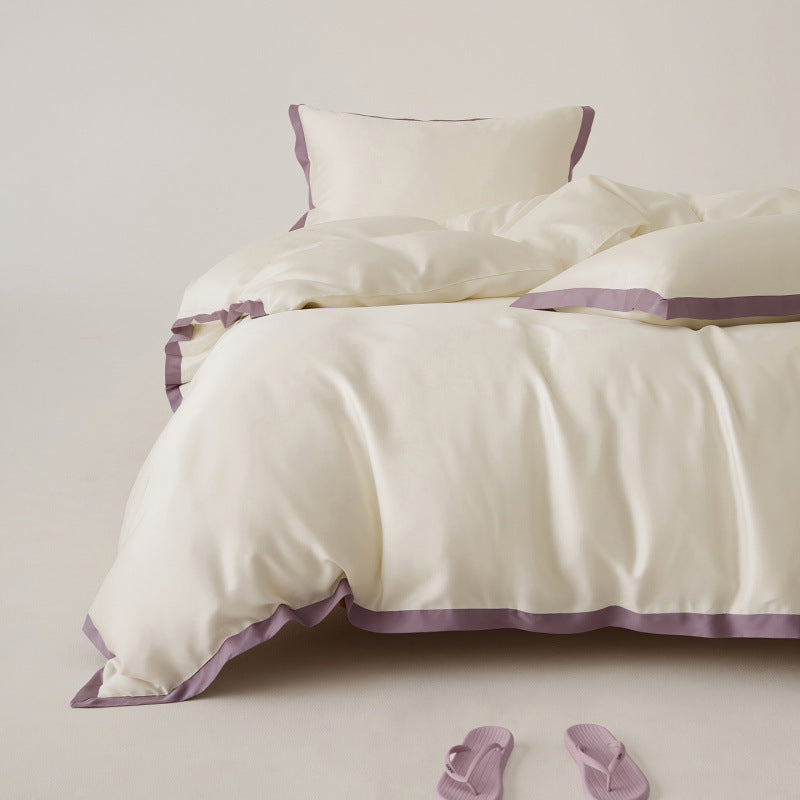 Premium Tencel Bedding Set with Elegant Patchwork Look