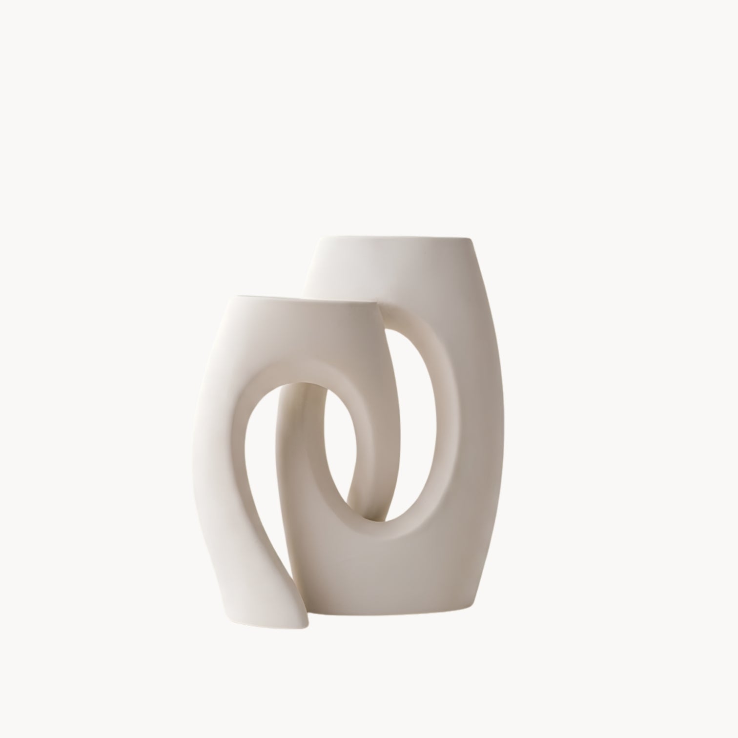 Modern Ceramic Vase with Cut-Out Design – Sculptural Vase in Wabi-Sabi Style