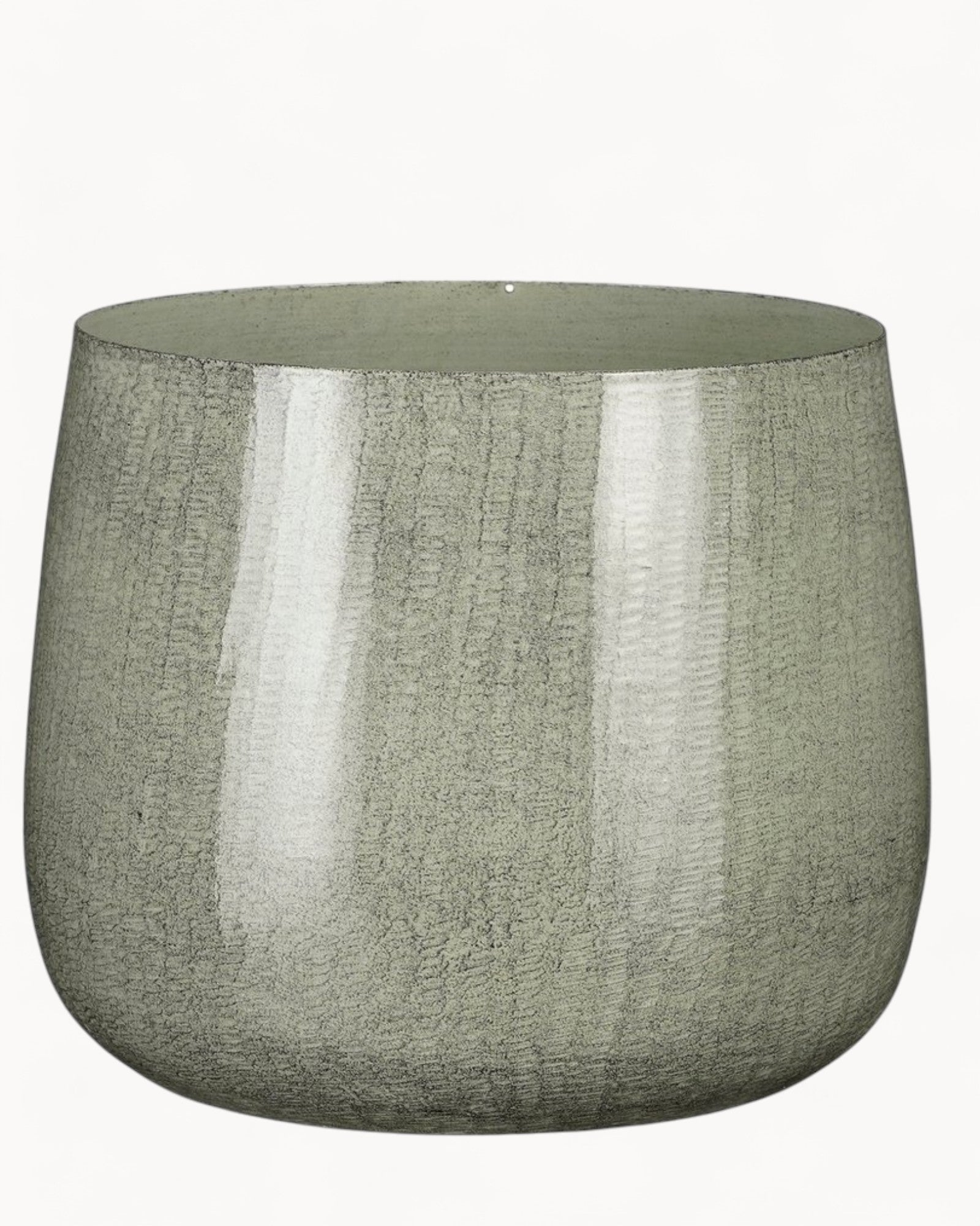 Mica Decorations – Benson Planter – Light Grey Metal – Ø24 cm H22 cm