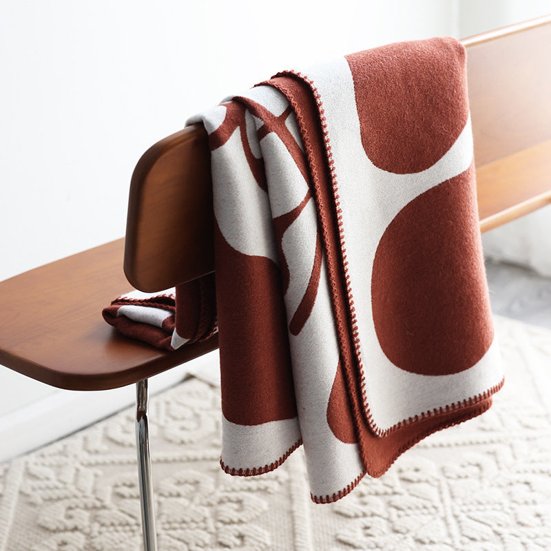 Jacquard Throw Blanket in Cashmere Look – Soft Knit Blanket in Nordic Style