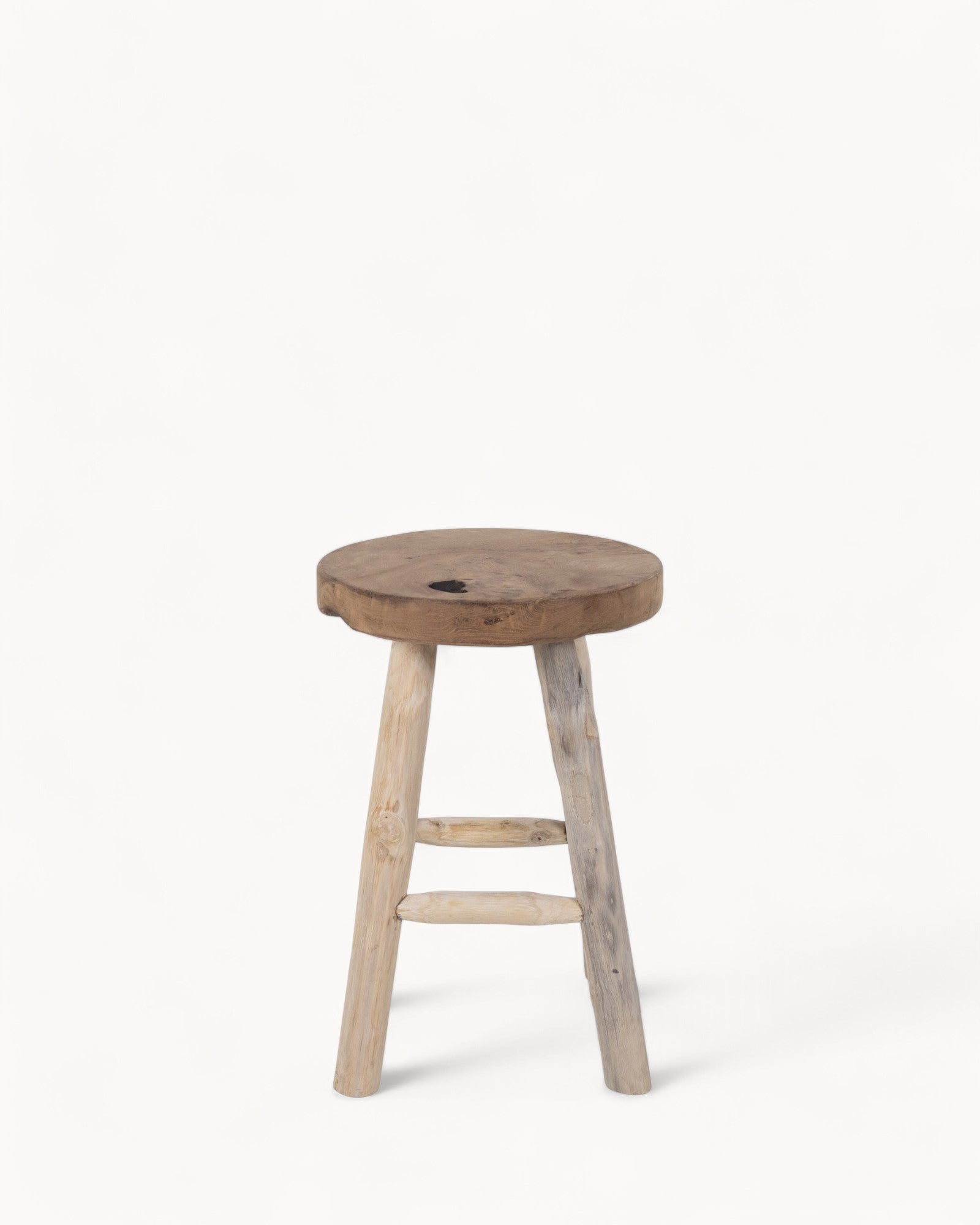 House Nordic – Badia Teak Stool Brown – 45 cm Height – Robust Design