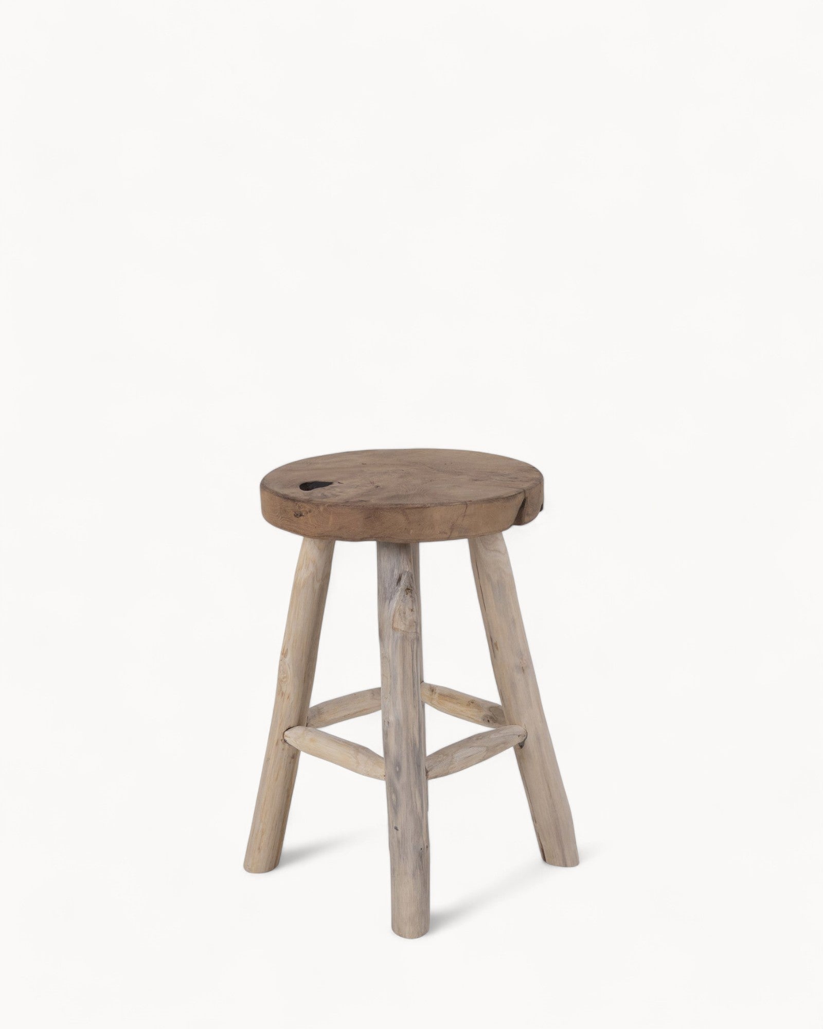 House Nordic – Badia Teak Stool Brown – 45 cm Height – Robust Design