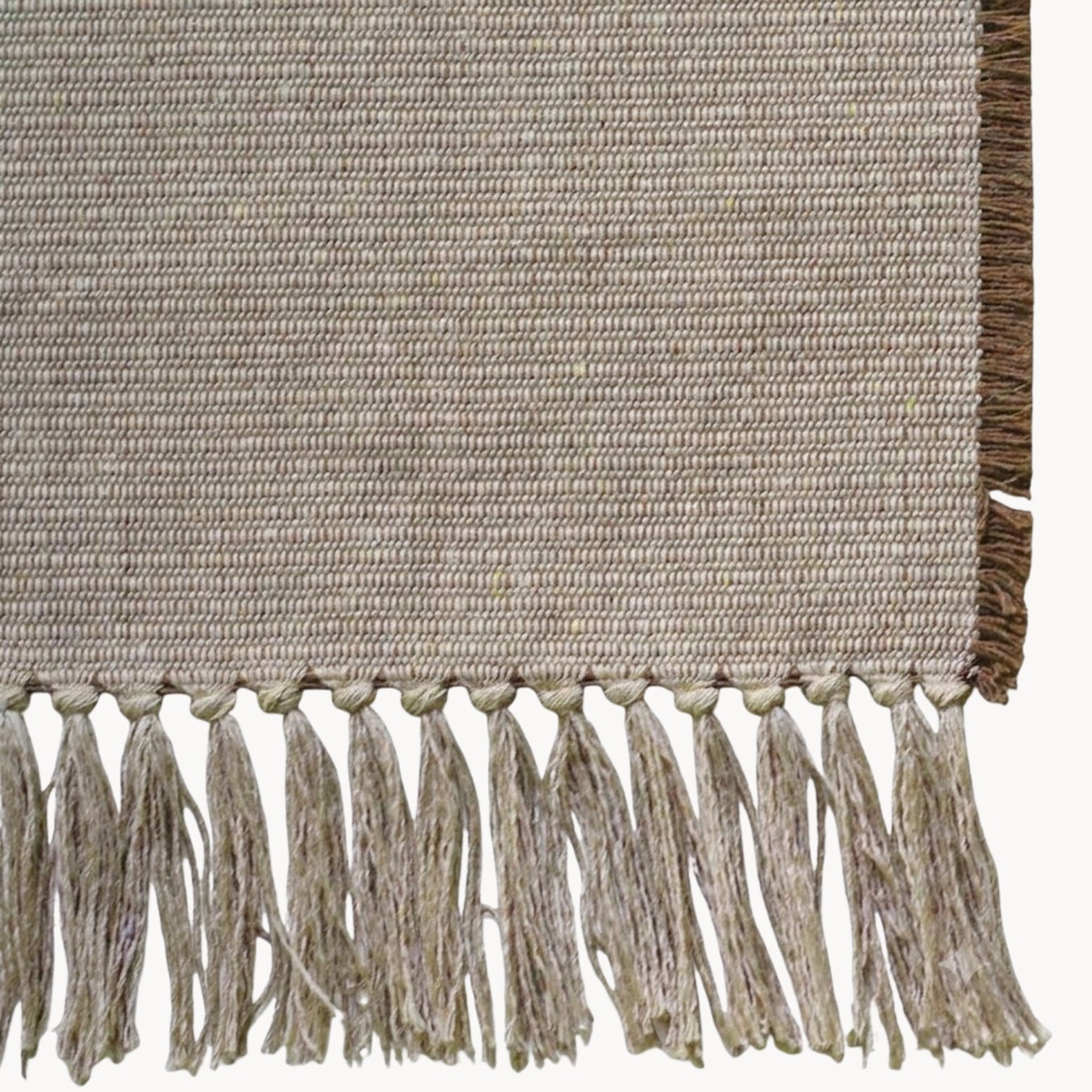 Minimalist Linen-Cotton Mix Table Runner with Fringe