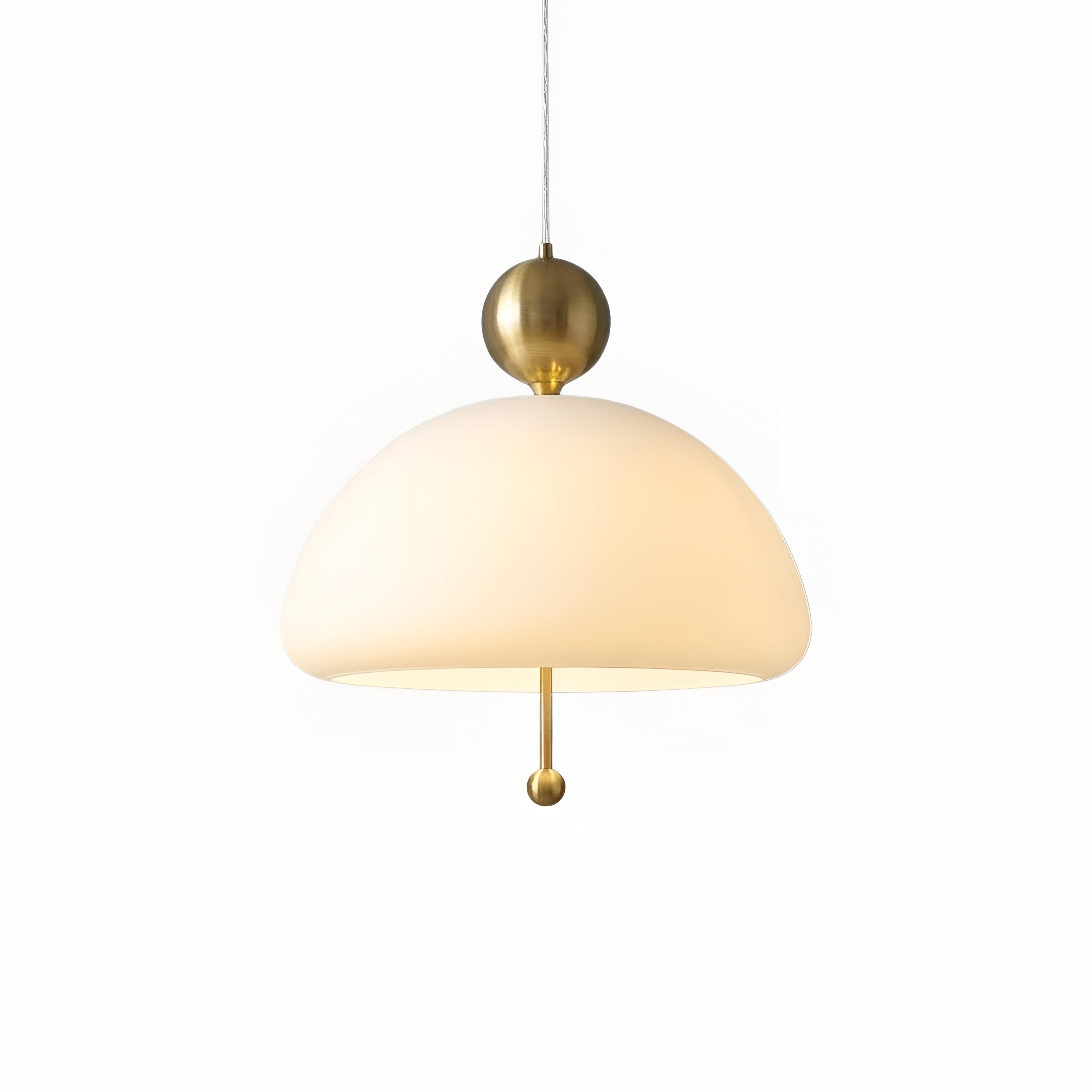 Franse vintage glazen hanglamp voor naast het bed