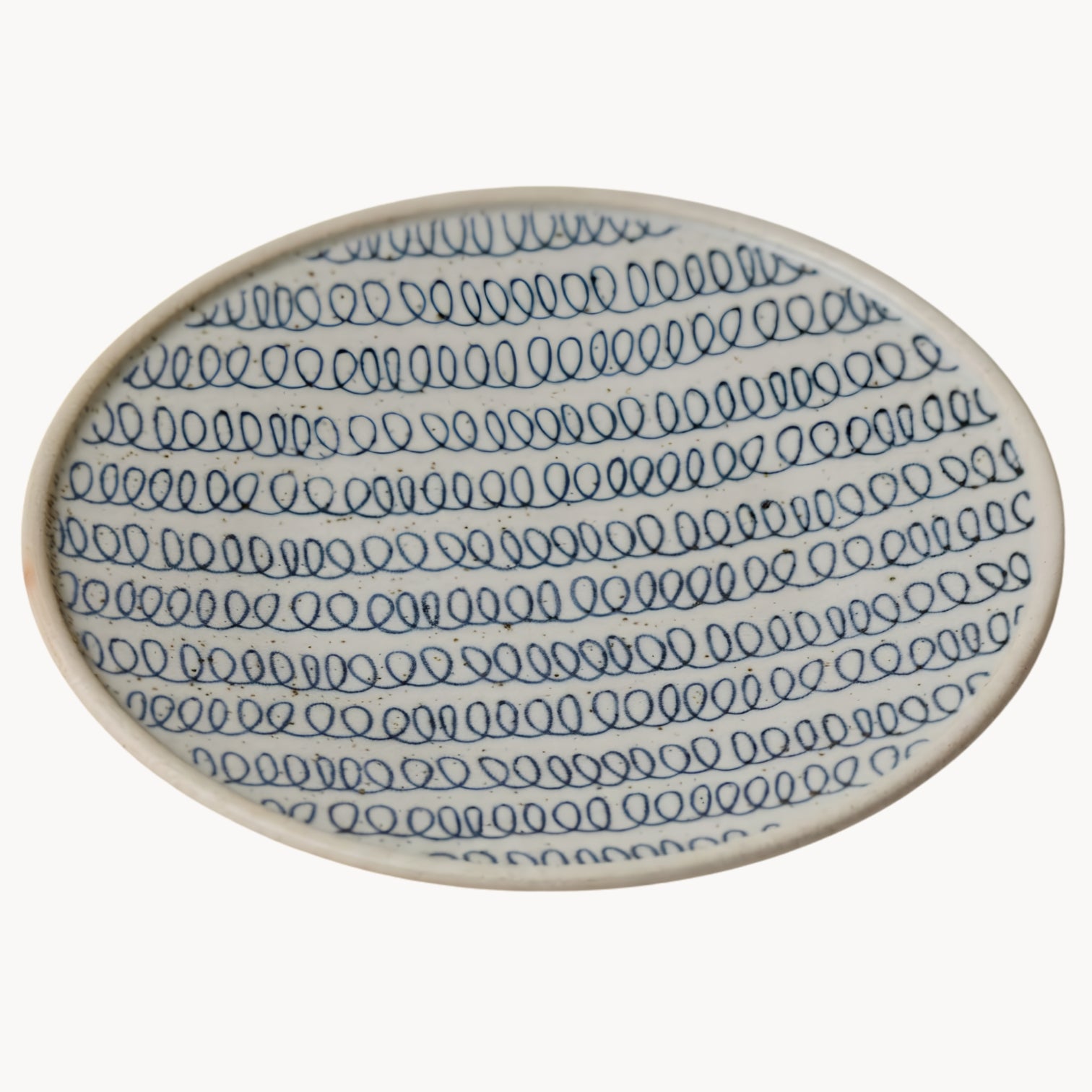 Handcrafted Hand-Painted Breakfast Plate in Blue and White