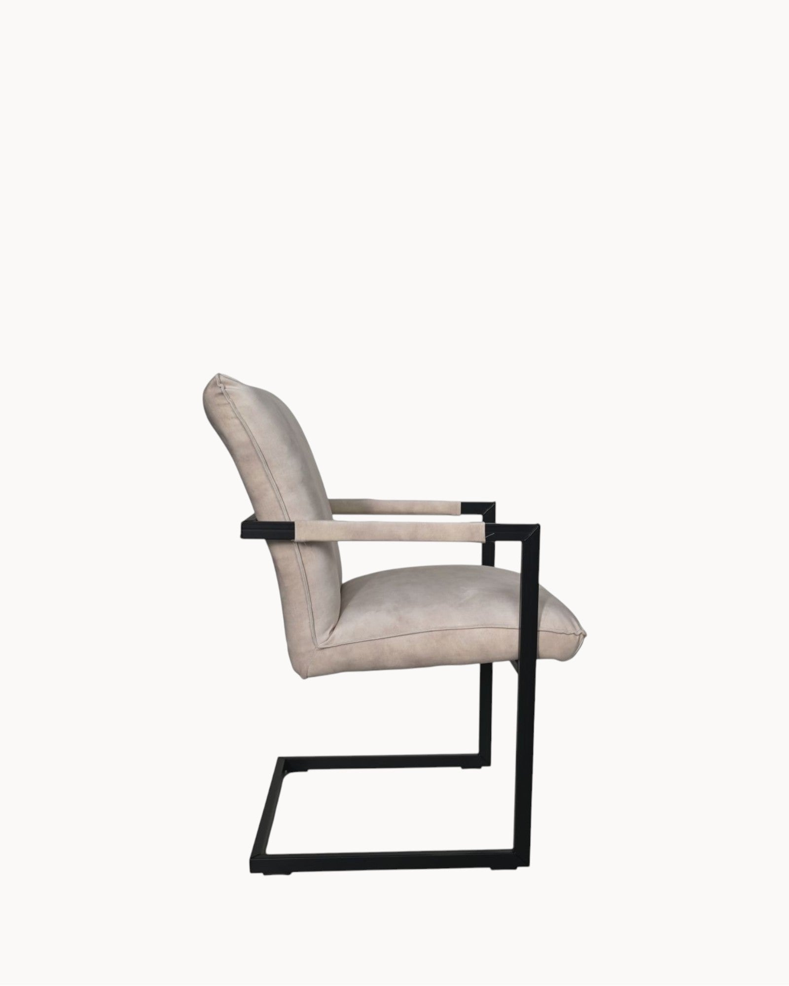 Boston Dining Chair, Set of 2 – Natural/Black – Metal Frame – 56×68×89 cm