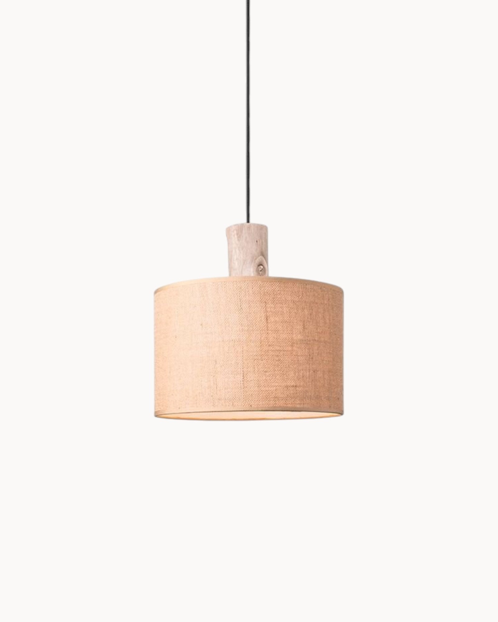 HSM – Rustic Pendant Light – Chocolate Linen – 30x30x140 cm – E27 Fitting