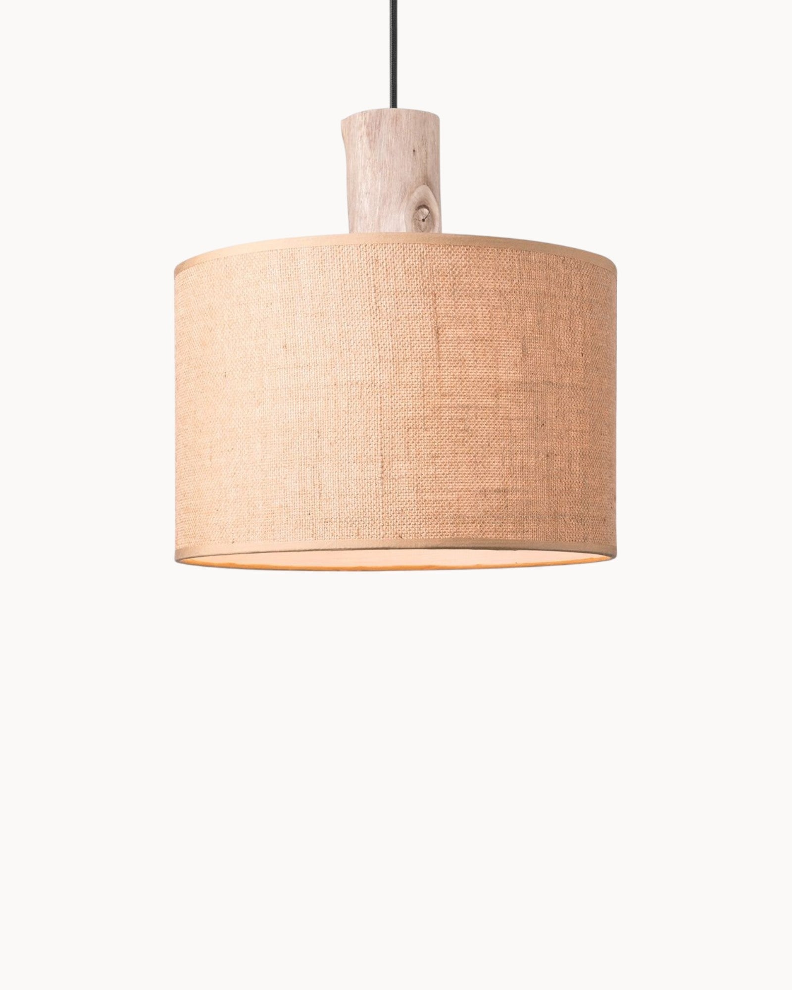HSM – Rustic Pendant Light – Chocolate Linen – 30x30x140 cm – E27 Fitting