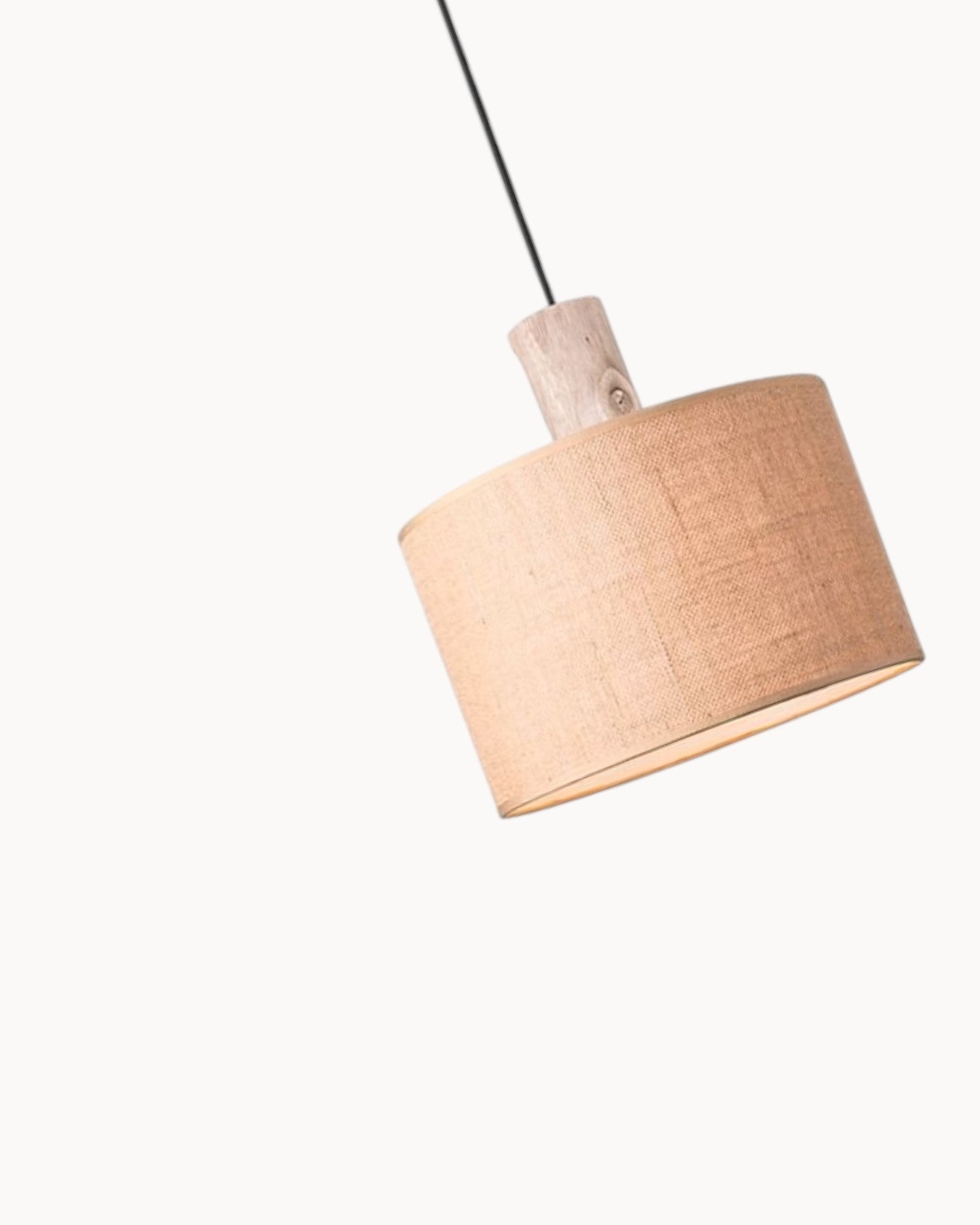 HSM – Rustic Pendant Light – Chocolate Linen – 30x30x140 cm – E27 Fitting