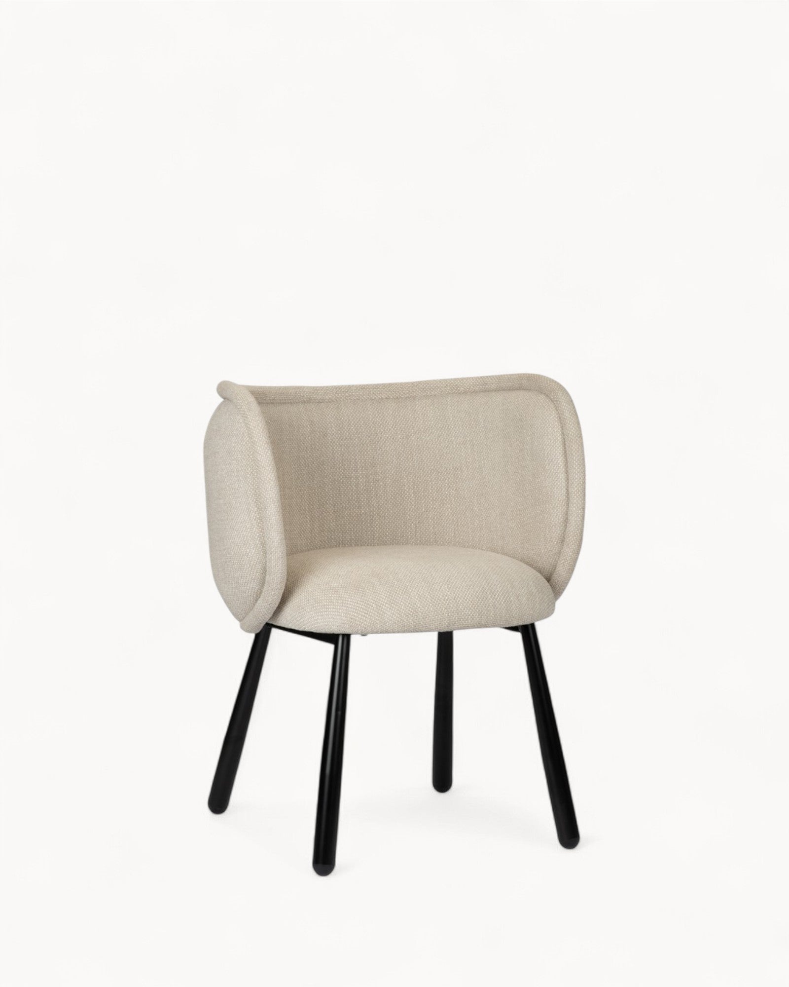 Pole To Pole – Panda Beige – Upholstered Chair with Steel Legs