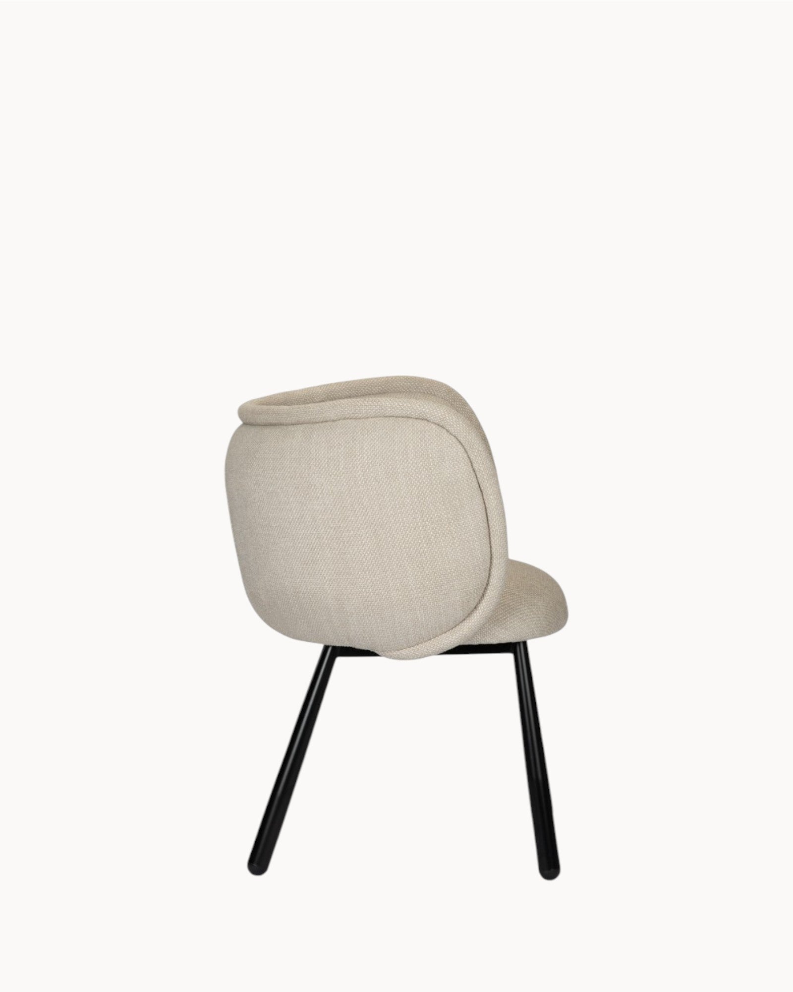 Pole To Pole – Panda Beige – Upholstered Chair with Steel Legs