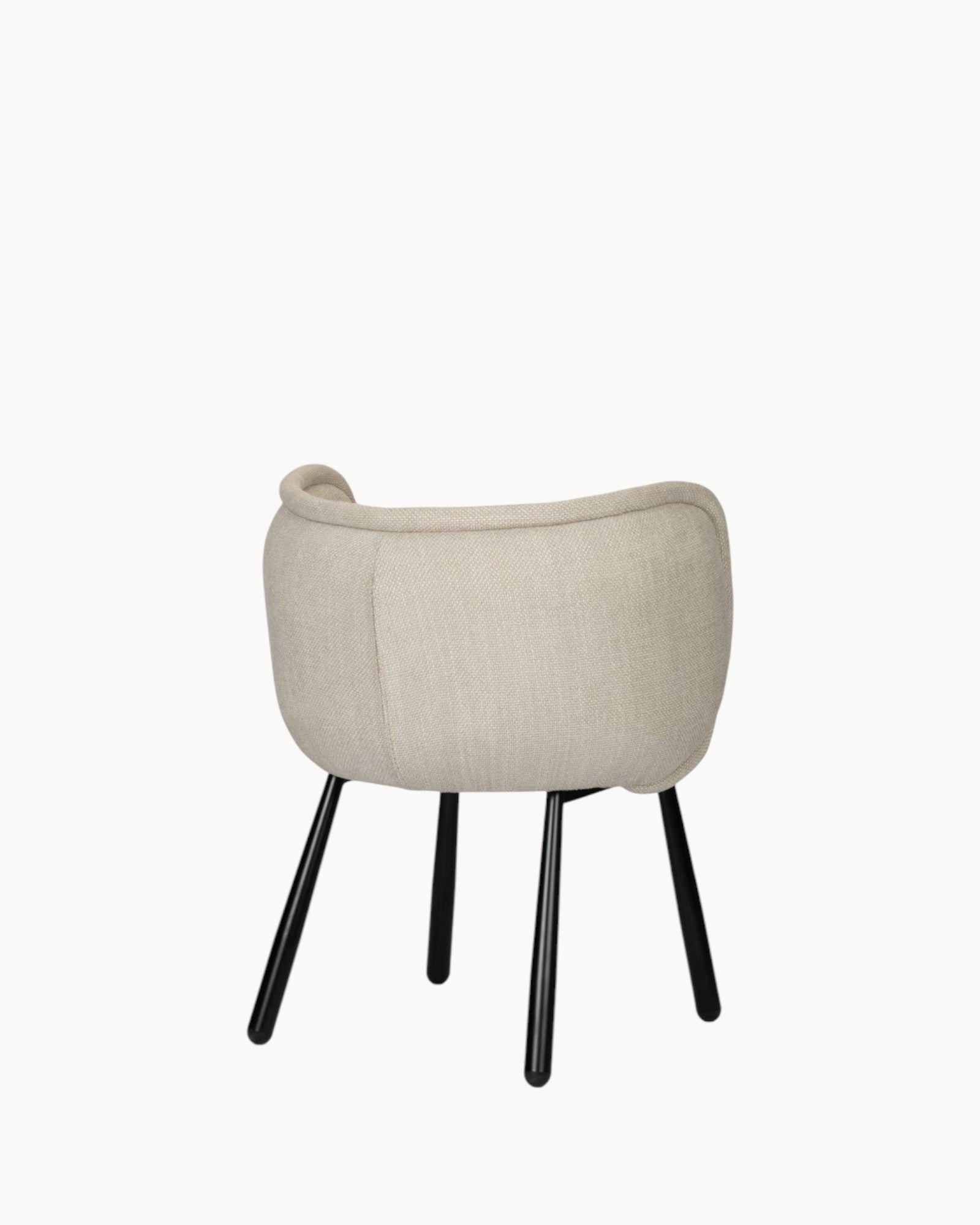 Pole To Pole – Panda Beige – Upholstered Chair with Steel Legs