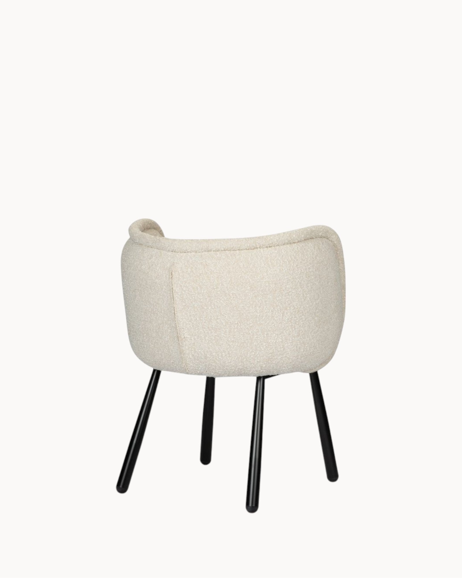 Pole To Pole – Pearl Haven Armchair – White Fabric – Black Steel Legs