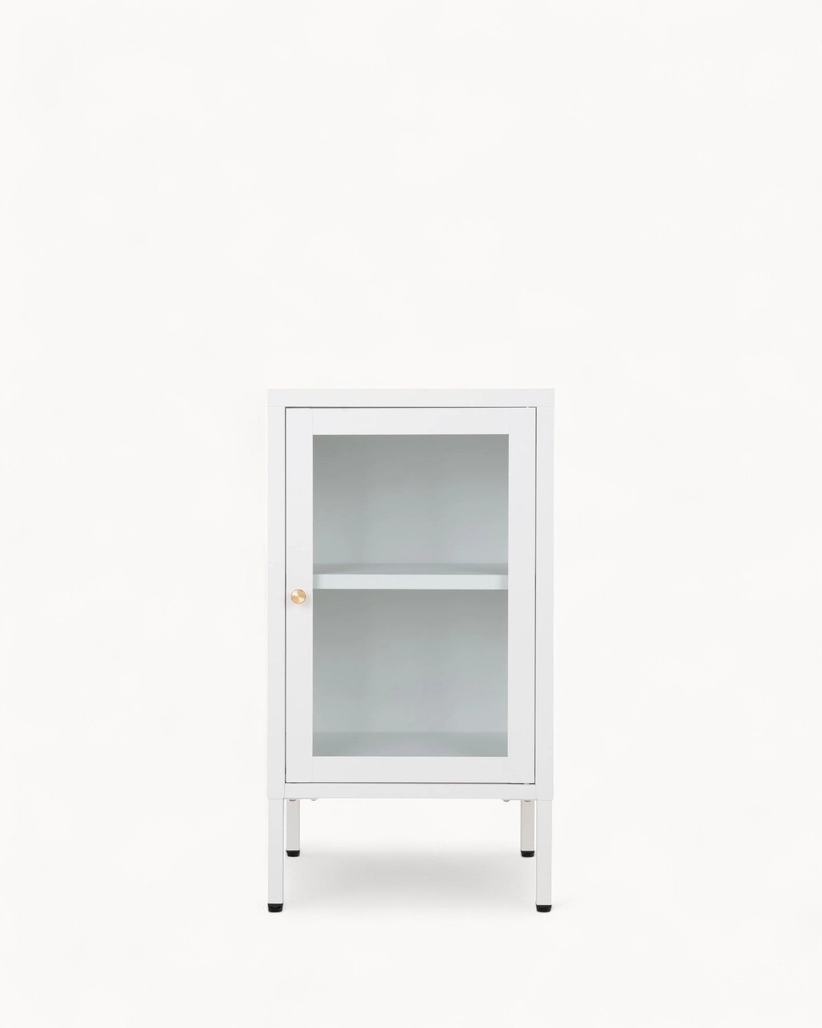 Metal Cabinet with Glass Door - Dalby - White - 38x35x70 cm - Modern