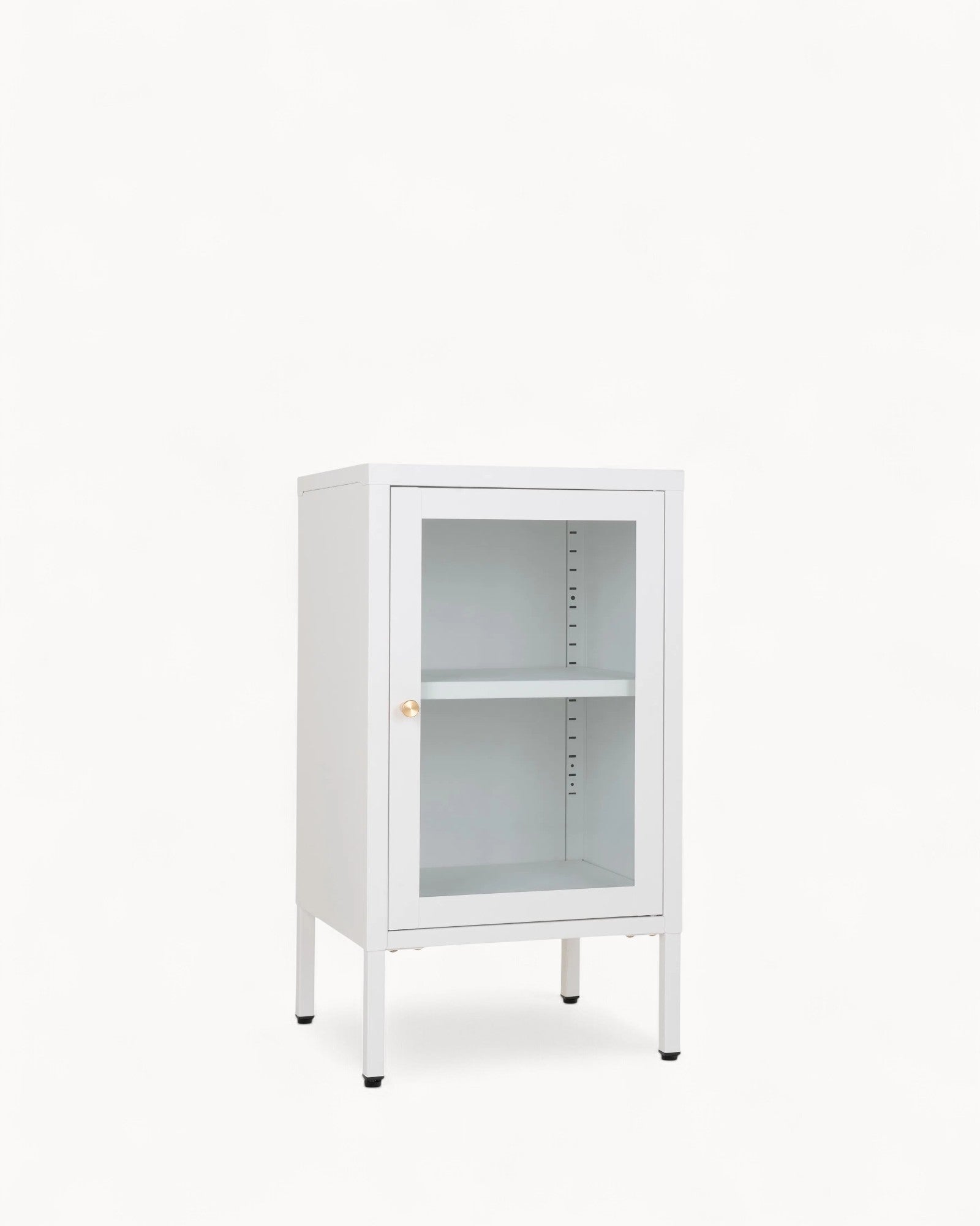 Metal Cabinet with Glass Door - Dalby - White - 38x35x70 cm - Modern
