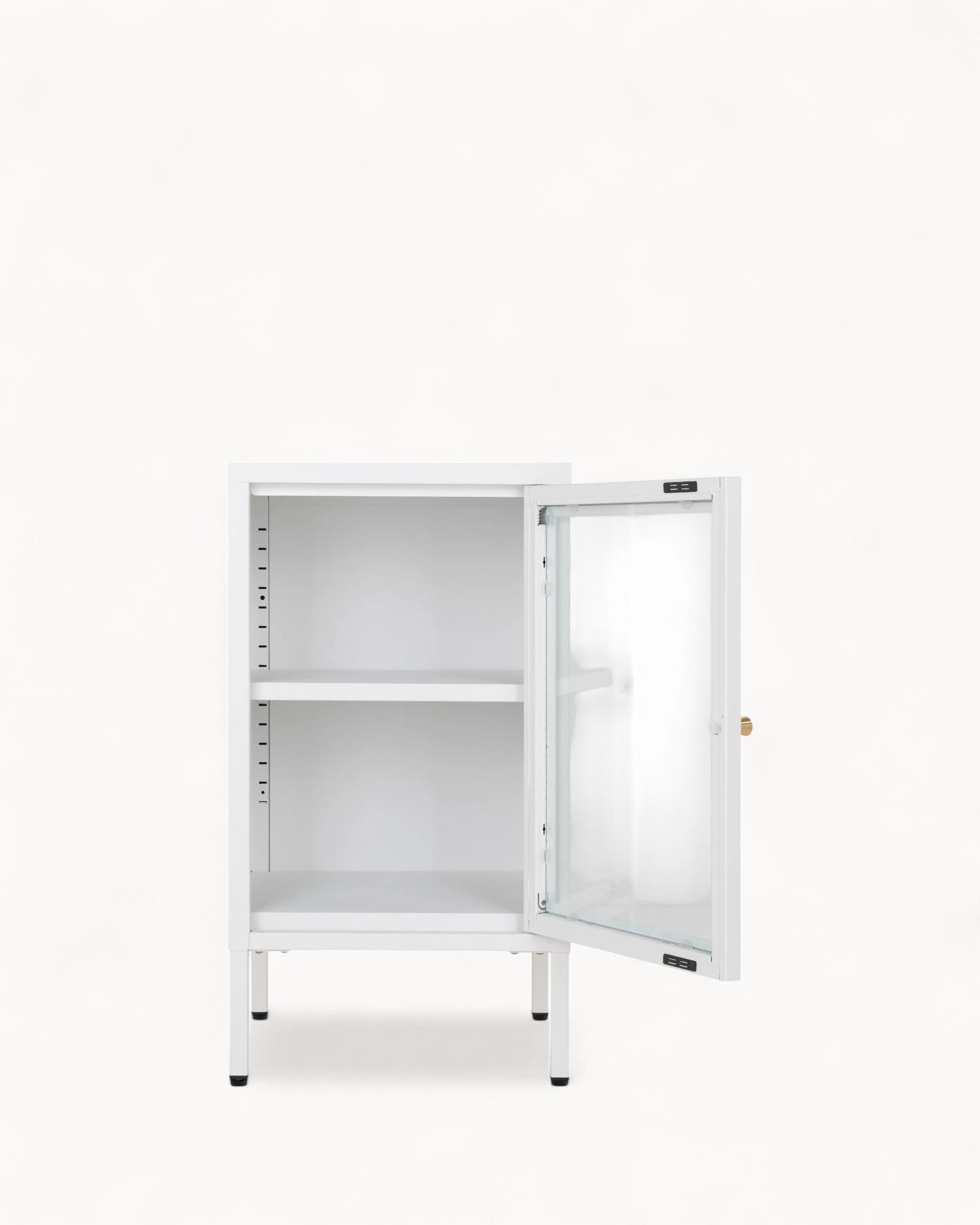 Metal Cabinet with Glass Door - Dalby - White - 38x35x70 cm - Modern