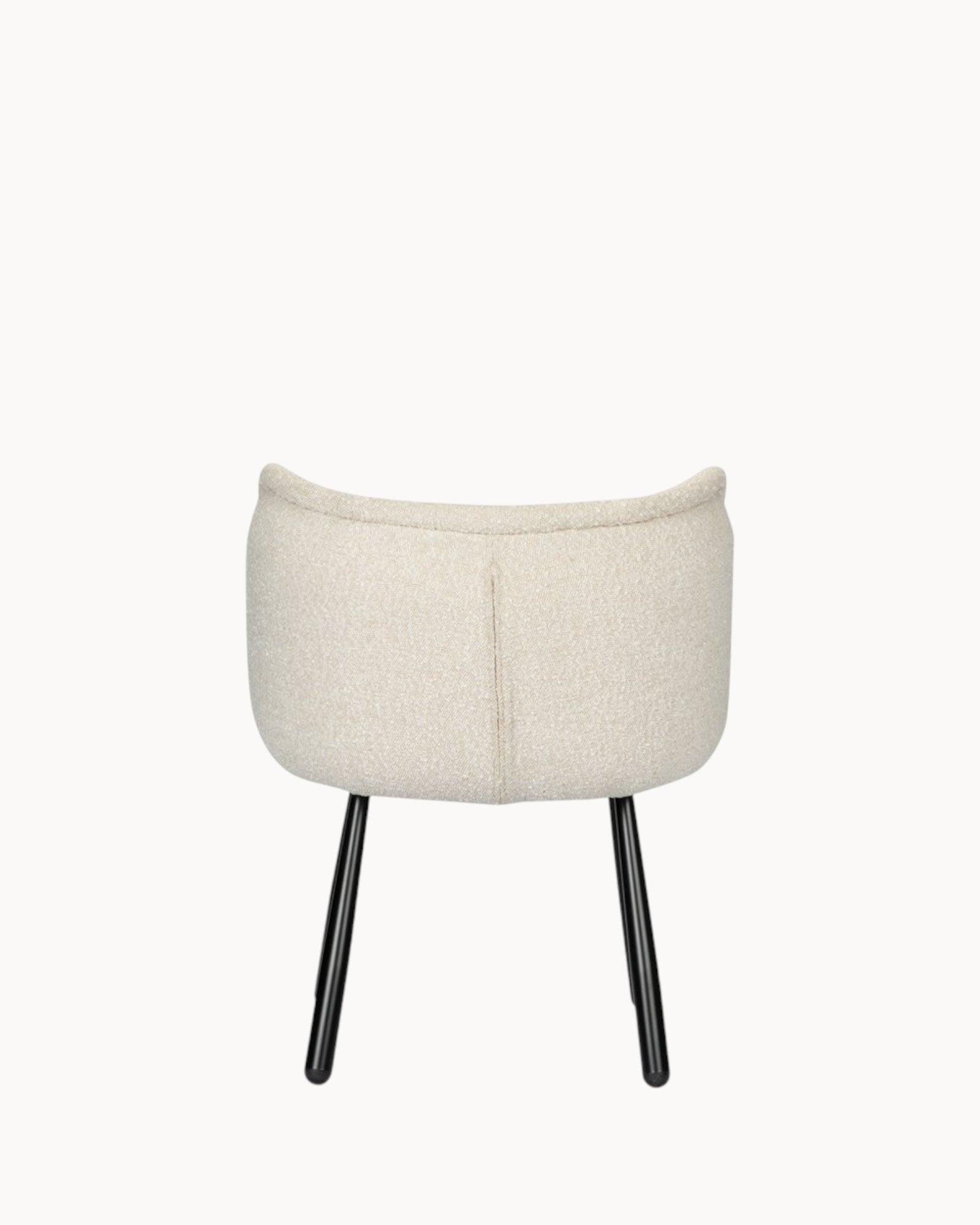 Pole To Pole – Pearl Haven Armchair – White Fabric – Black Steel Legs