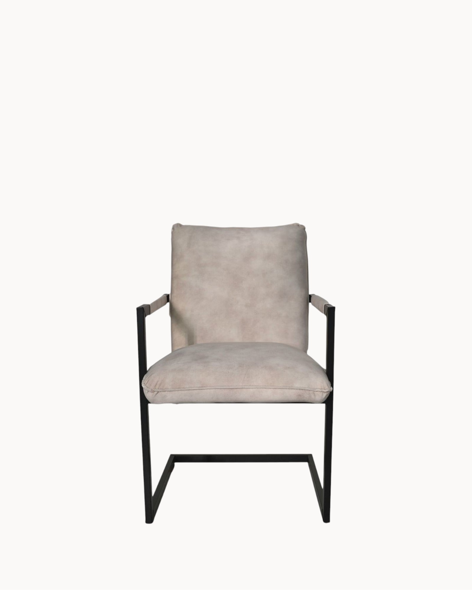 Boston eetkamerstoel, set van 2 – Naturel/zwart – metalen frame – 56×68×89 cm
