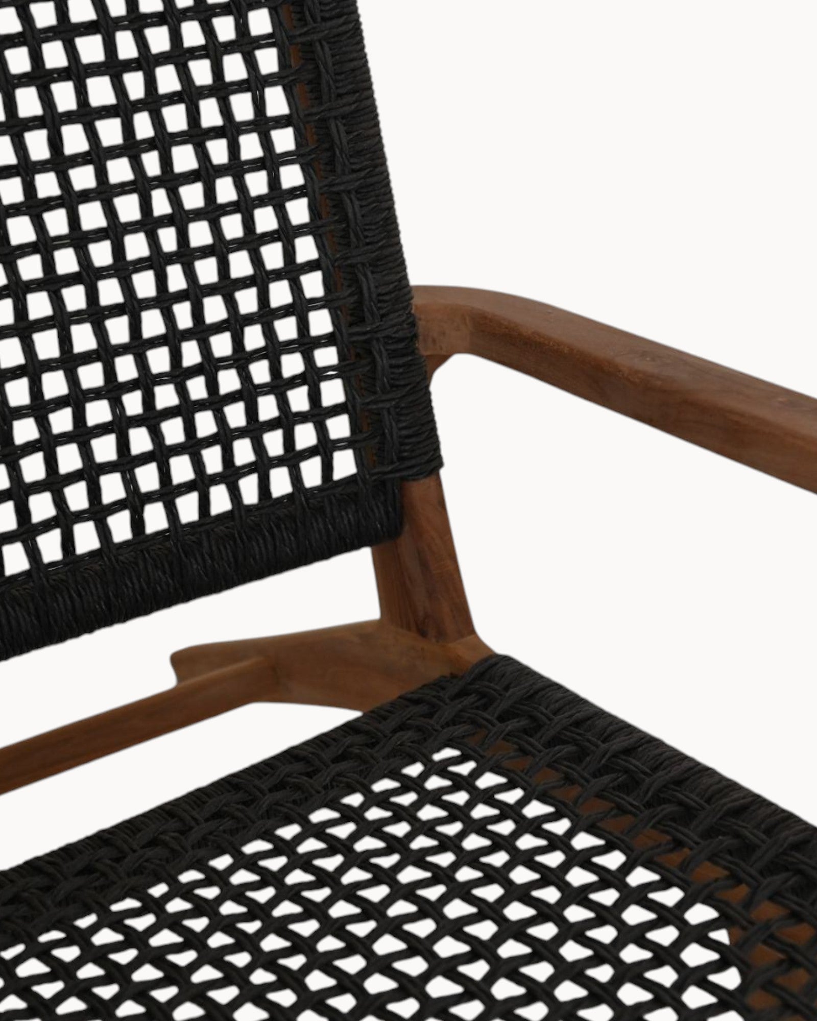 Rio Garden Lounge Chair - Black/Natural Teak/Banana Leaf - 66x80x65 cm