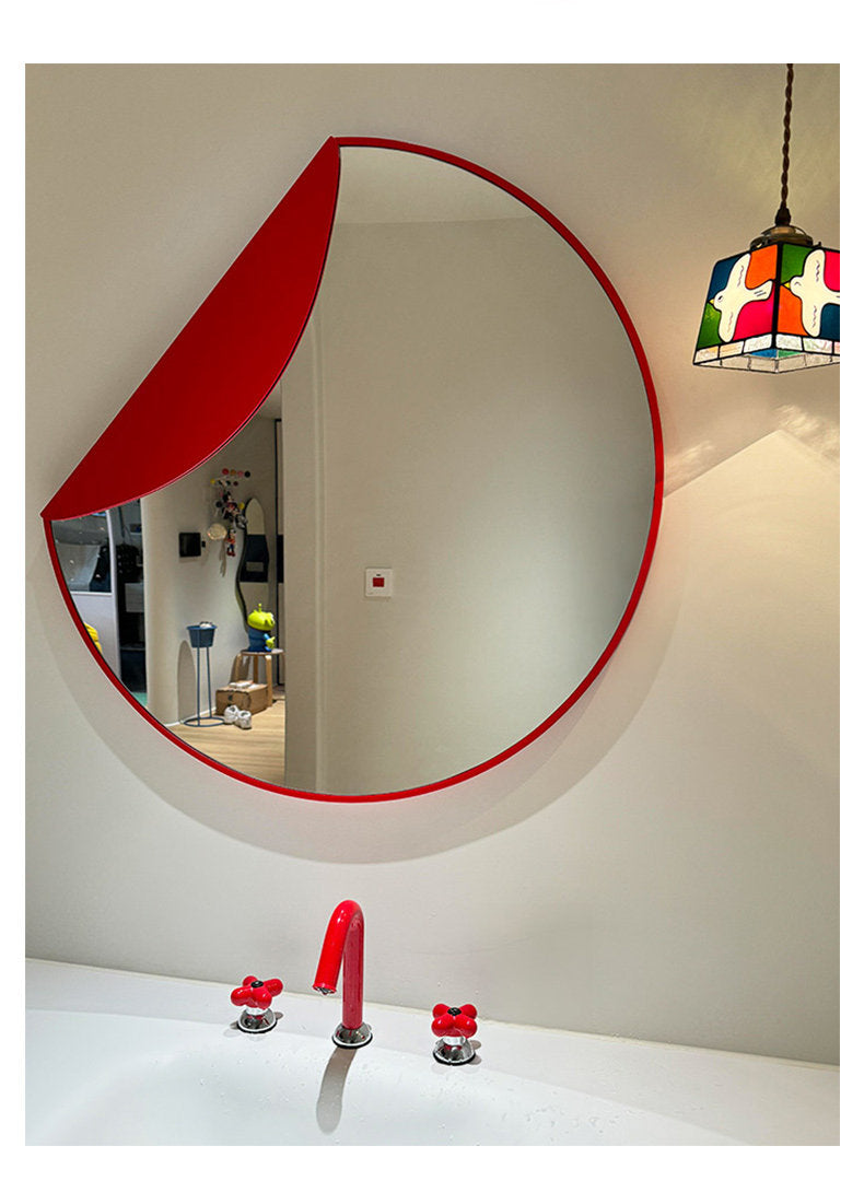 Minimalistische Abstracte Ronde Wandspiegel met Decoratief Accent