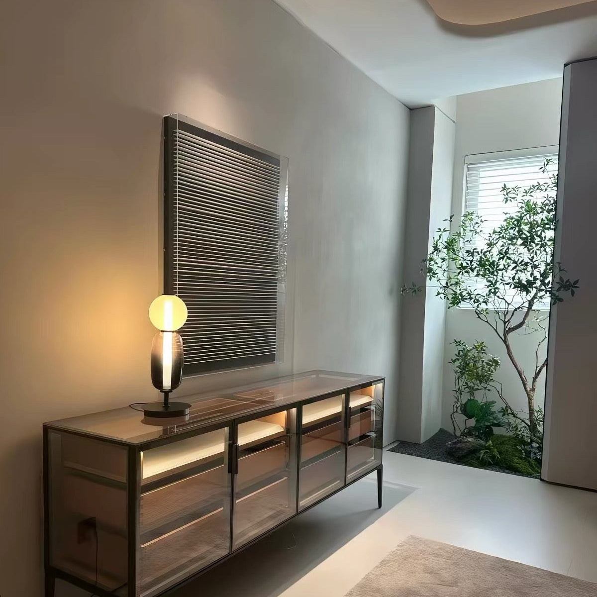 Designer Tafellamp in Bomma Stijl – Moderne Glazen Lamp met Sculpturaal Design