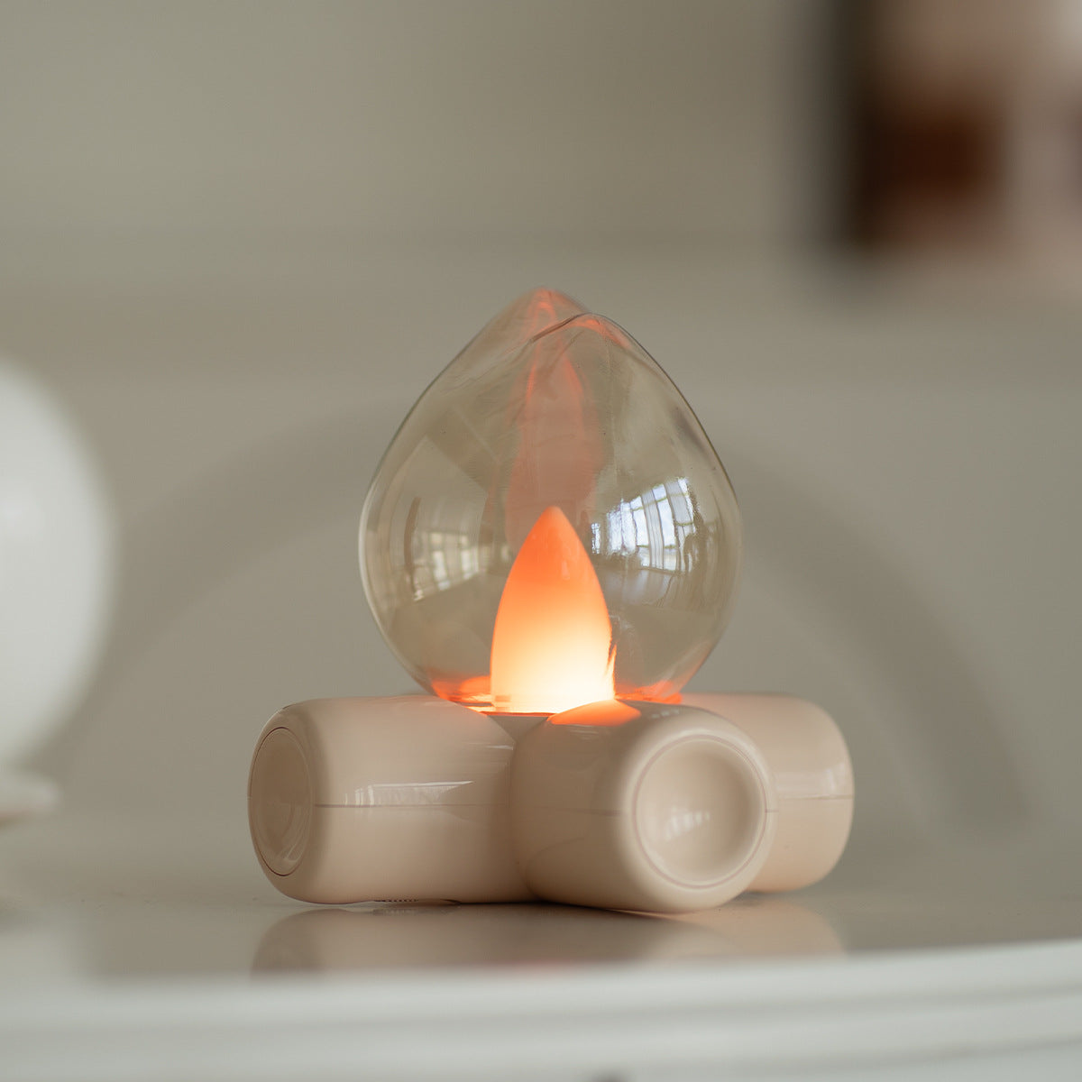 Decorative Fireplace-Shaped Bedside Table Lamp