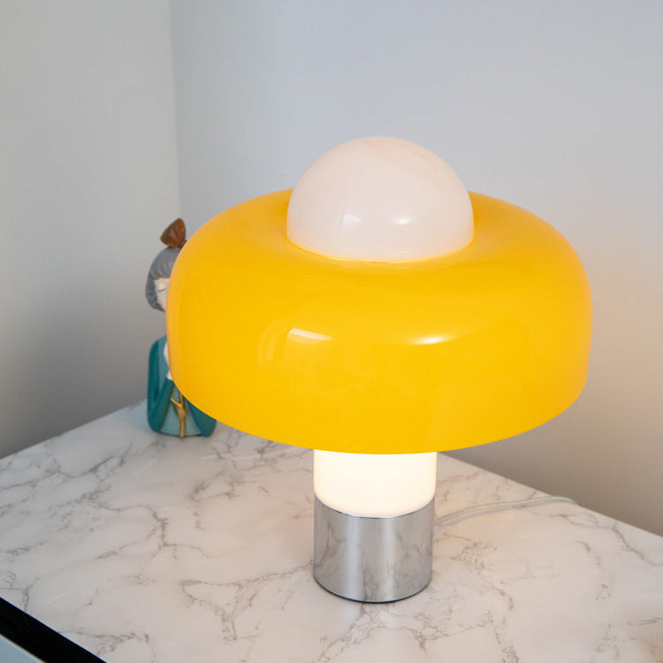 Modern Mushroom Table Lamp – Designer Glass Lamp with Glossy Surface