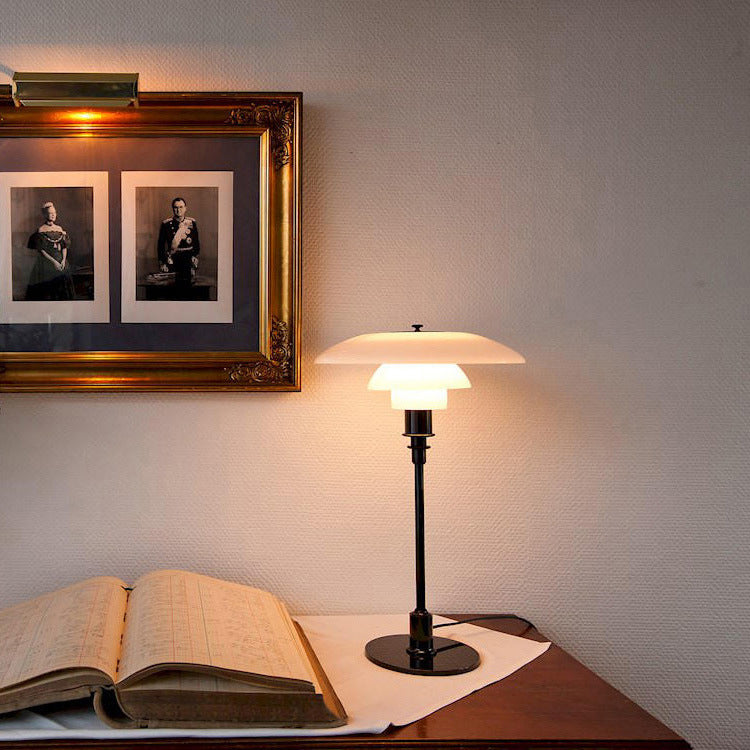 Modern Glass Table Lamp with 3-Layer Shade