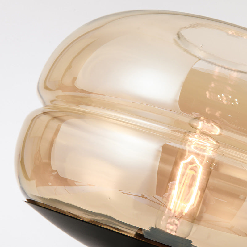 Modern Designer Table Lamp with Glass Shade in Scandinavian Style