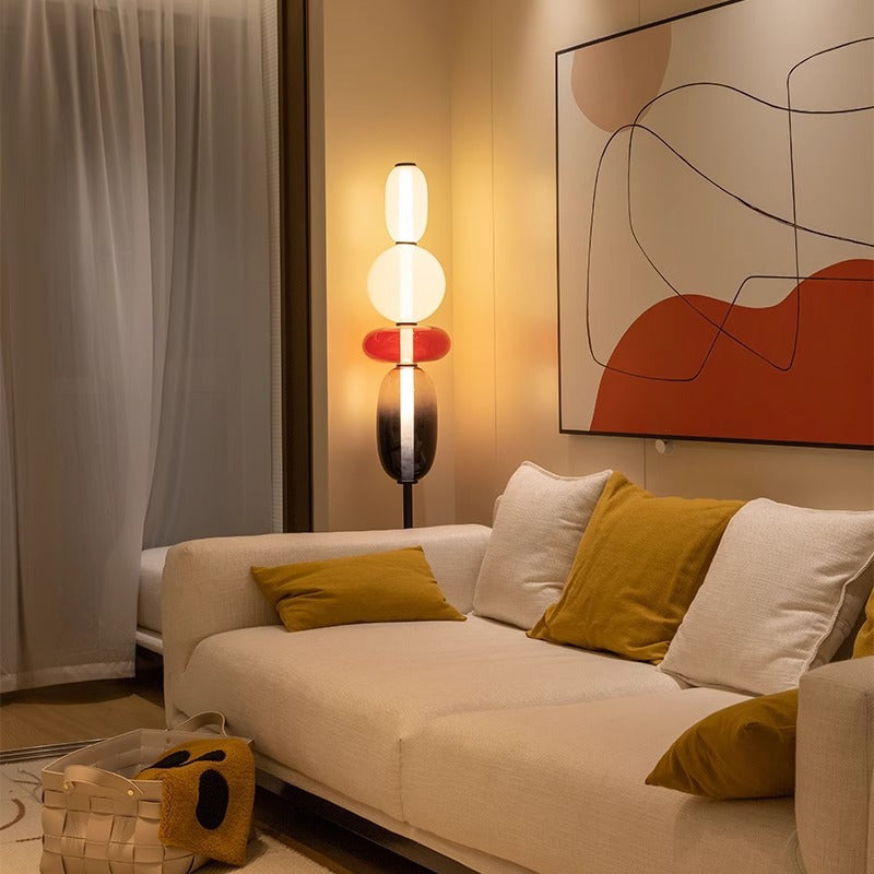 Decoratieve Staande Lamp met Glazen Bol Design in Moderne Stijl