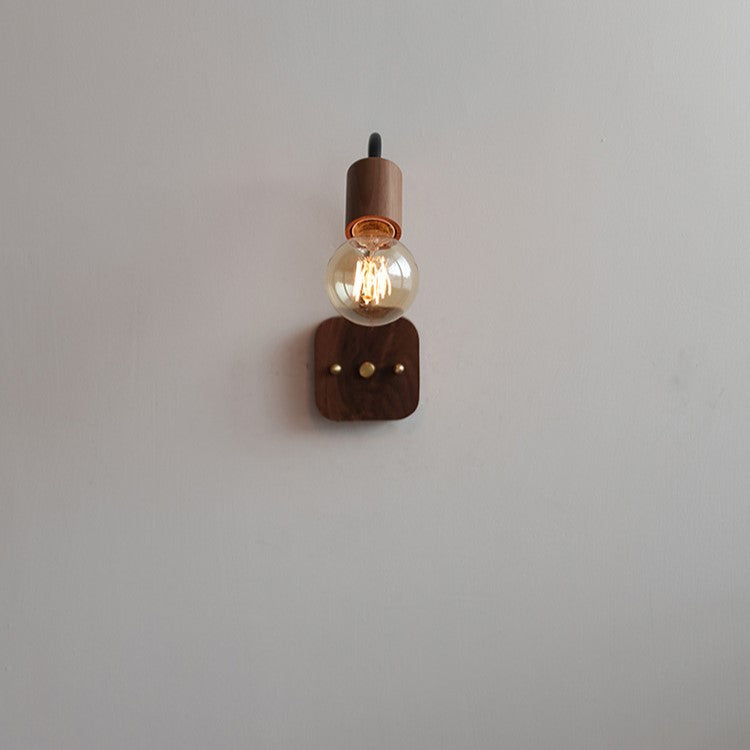 Adjustable Walnut Wood Bedside Wall Light