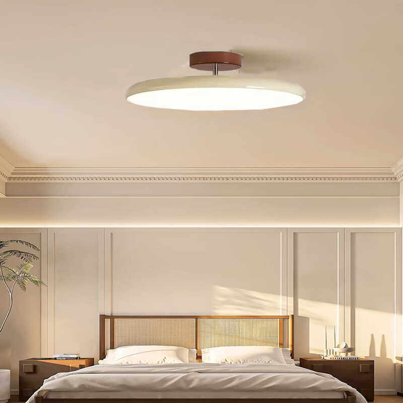 Minimalist French Cream White Eye-Protective Ceiling Light