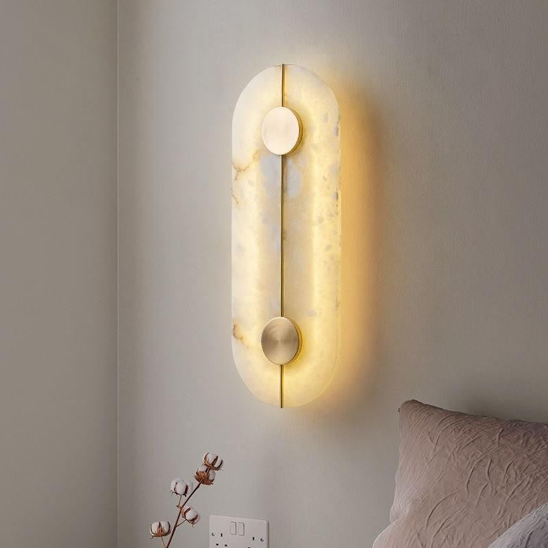 Alabaster and Brass Wall Lamp in Modern Design