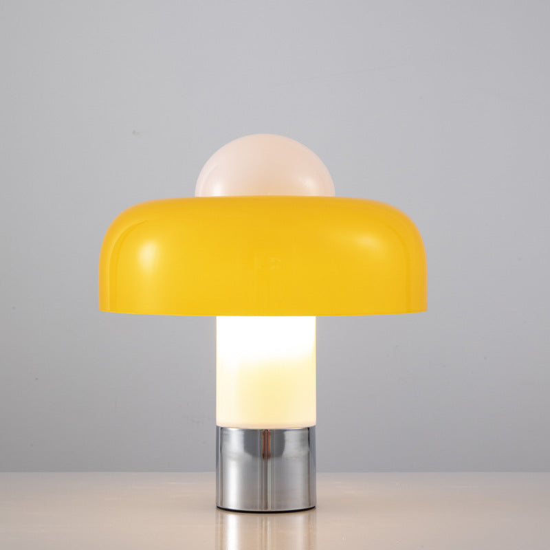 Modern Mushroom Table Lamp – Designer Glass Lamp with Glossy Surface