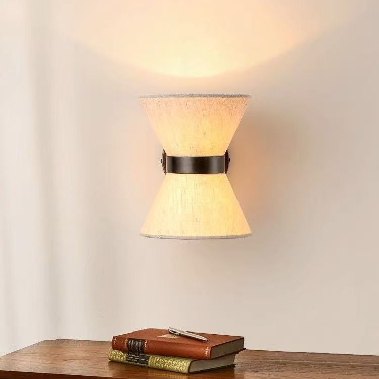 Minimalistische Wabi-Sabi Stoffen Wandlamp