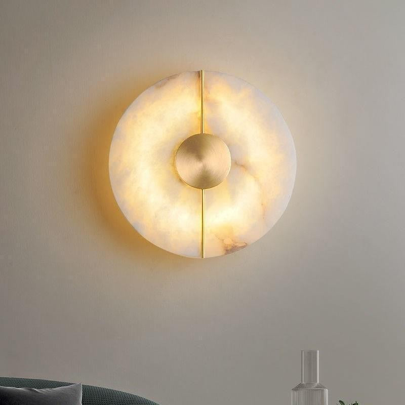 Alabaster en Messing Wandlamp in Modern Design
