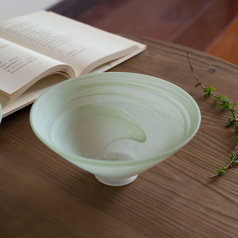 Frosted Cloud Glass Dessert and Salad Bowl