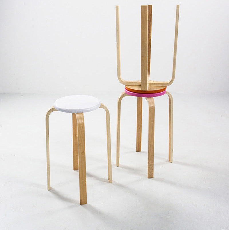 Modern Round Bentwood Dining Stool