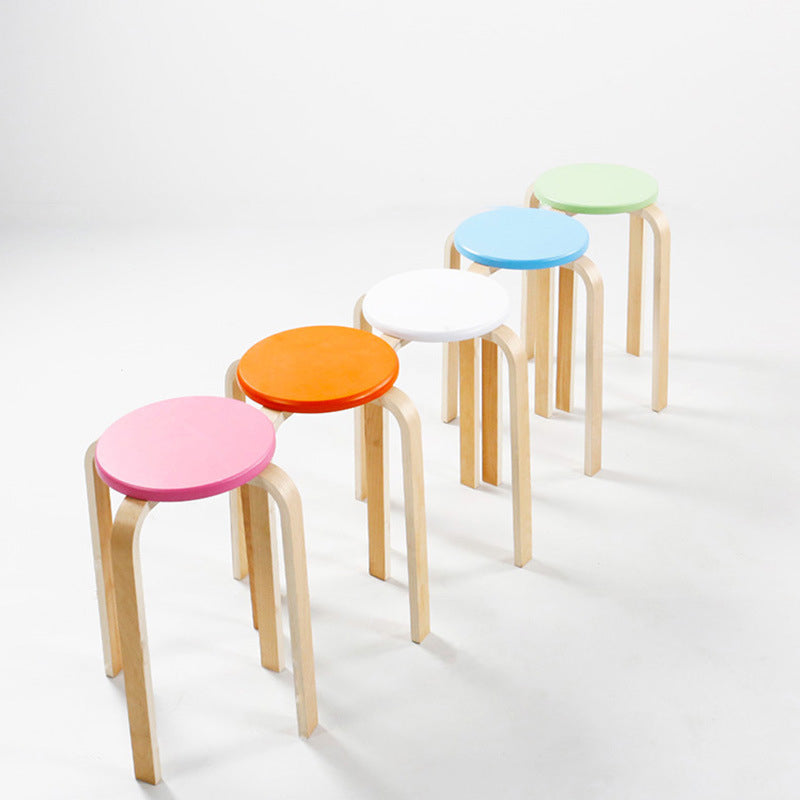 Modern Round Bentwood Dining Stool
