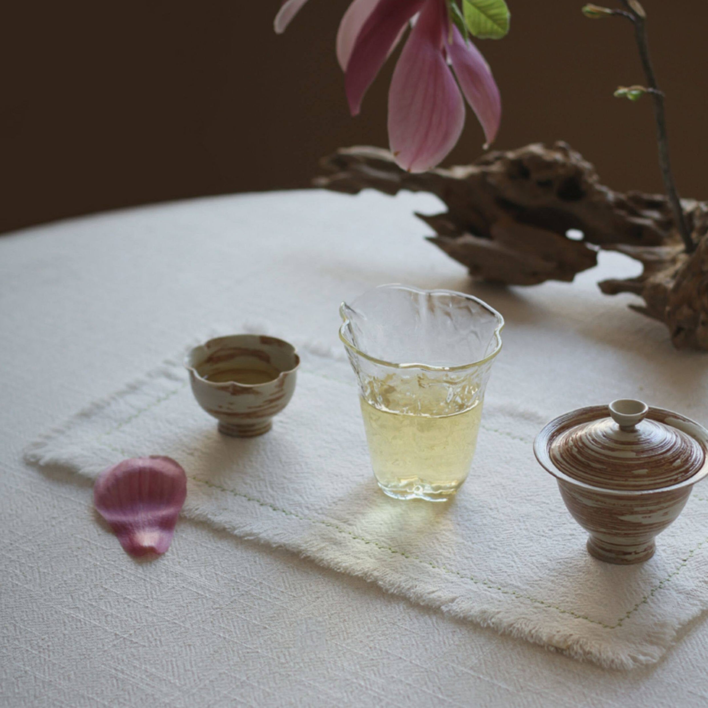 Embroidered Double-Layer Linen-Cotton Coaster and Tea Table Runner