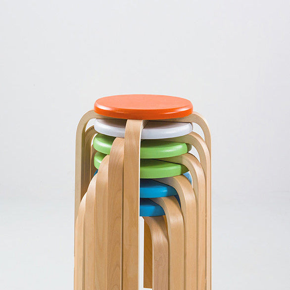 Modern Round Bentwood Dining Stool