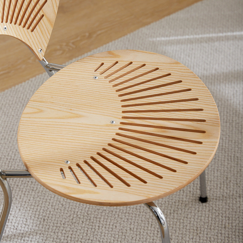 Minimalist Shell-Shaped Solid Wood Dining Chair