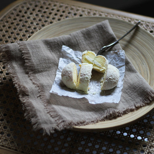 Solid Ramie-Cotton Napkin with Fringe Edge