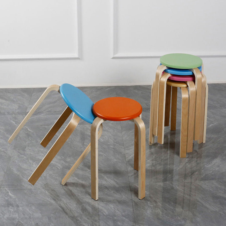 Modern Round Bentwood Dining Stool