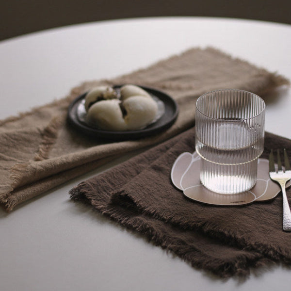 Solid Ramie-Cotton Napkin with Fringe Edge