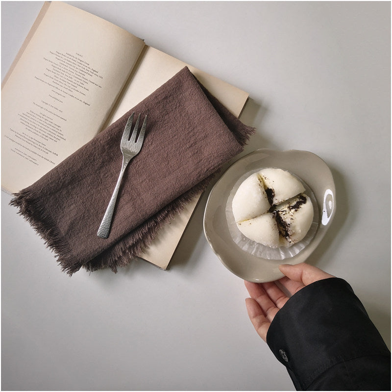 Solid Ramie-Cotton Napkin with Fringe Edge