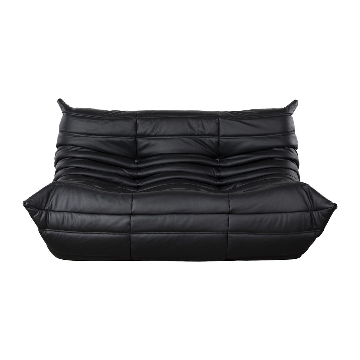 Togo 2-Seater Sofa - Genuine Leather - Black